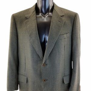 Canali Men’s Gold Houndstooth Wool Sport Coat Blaz